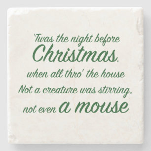 Night Before Christmas Script Ceramic  Stone Coaster