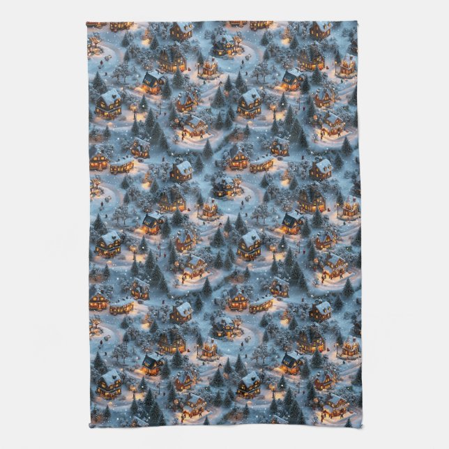 Night Before Christmas - Twilight Serenity  Kitchen Towel (Vertical)