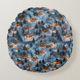 Night Before Christmas - Twilight Serenity  Round Pillow