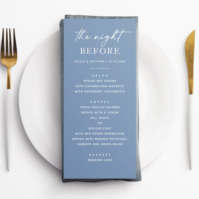 Night Before. Dusty Blue Rehearsal Dinner Template (Creator Uploaded)