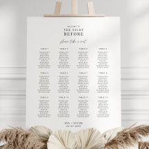 Night Before Rehearsal Dinner Table Seating Chart