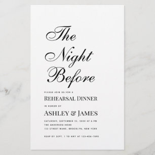 Night Before Script Rehearsal Dinner Invitation