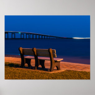 Night Bench Invitation To Sit Poster