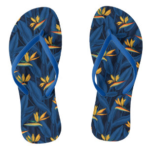 Night bird of paradise garden 2 flip flops