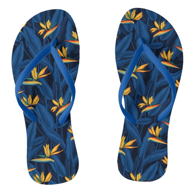 Night bird of paradise garden 2 flip flops (Footbed)