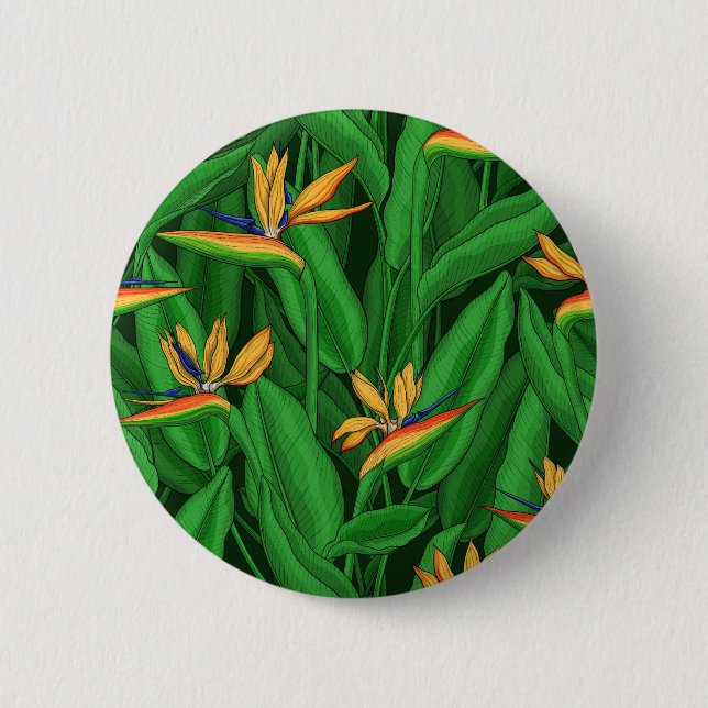 Night bird of paradise garden 2 inch round button (Front)