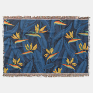 Night bird of paradise garden 2 throw blanket