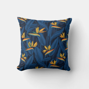 Night bird of paradise garden 2 throw pillow