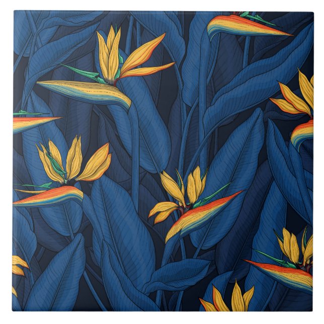 Night bird of paradise garden 2 tile (Front)