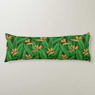 Night bird of paradise garden body pillow