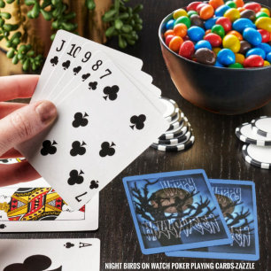Night Birds On Watch Playing Cards