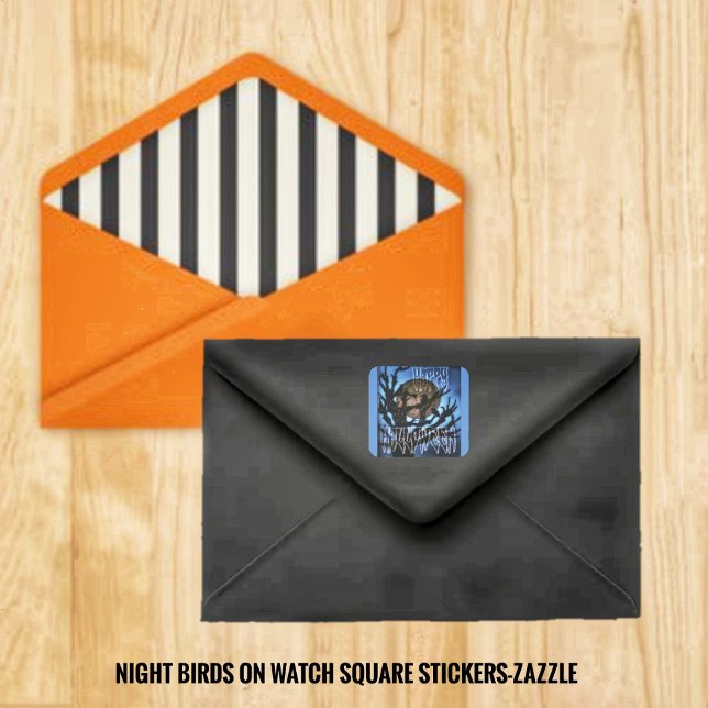 Night Birds On Watch Square Sticker (Creator Uploaded)