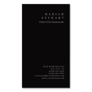 Night Black Minimalist Elegant Modern Plain Magnetic Business Card