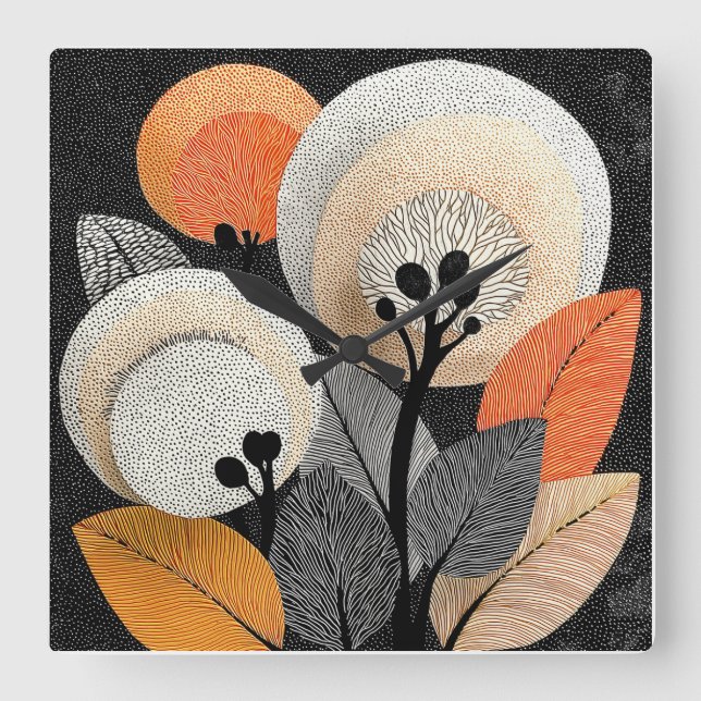 Night Bloom on the Red Planet #1 Square Wall Clock (Front)