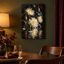 Night Bloom Reflections Canvas Print