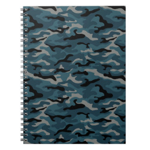 Night Blue Camo Camouflage Notebook