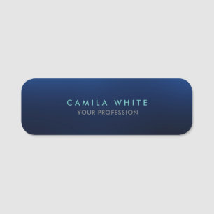 Night Blue Elegant Professional Classy Business Name Tag