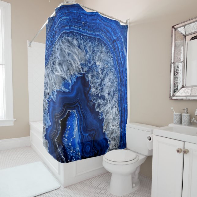 Night Blue Indigo Agate Mineral Quartz Gemstone (In Situ)