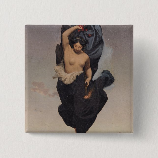 Night, c.1850-55 2 inch square button (Front)