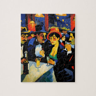 Night cafe in Paris, 1900 Jigsaw Puzzle