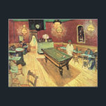 Night Cafe, Place Lamartine by Vincent van Gogh Postcard<br><div class="desc">The Night Cafe in the Place Lamartine in Arles by Vincent van Gogh is a vintage fine art post impressionism architectural painting featuring an interior view of a restaurant and bar with people and a pool table. About the artist: Vincent Willem van Gogh was a Post Impressionist painter whose work...</div>