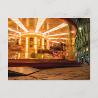 Night Carousel, Florence, Italy Postcard