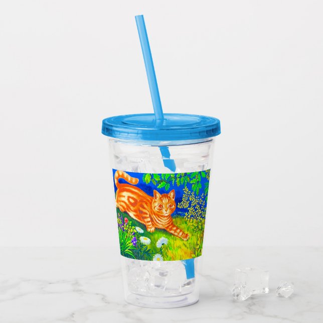 Night Cat Acrylic Tumbler (Front Ice)