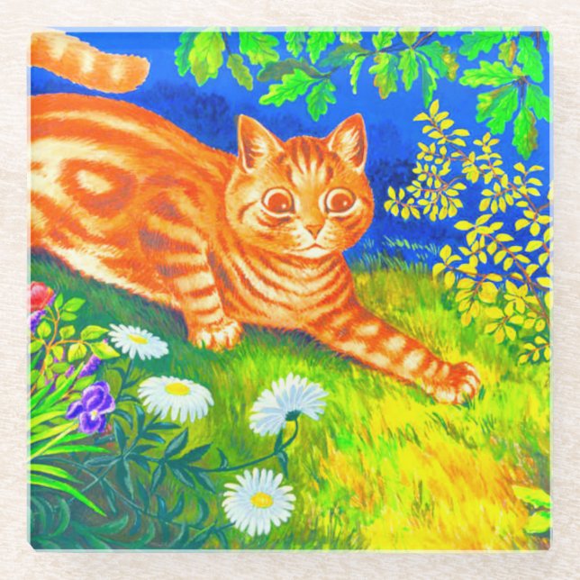 Night Cat Glass Coaster (Front)