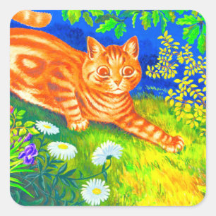 Night Cat Square Sticker