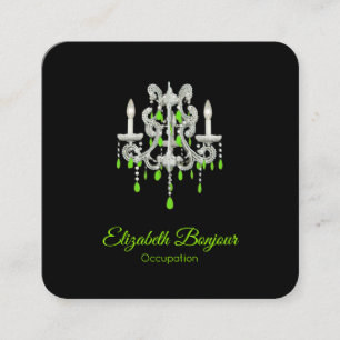 Night Chandelier PAPER/SIZE/SHAPE OPTIONS - Square Business Card