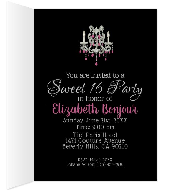 Night Chandelier SIZE/PAPER/STYLE OPTIONS - RSVP & (Inside (Right))