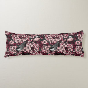 Night cherry garden body pillow