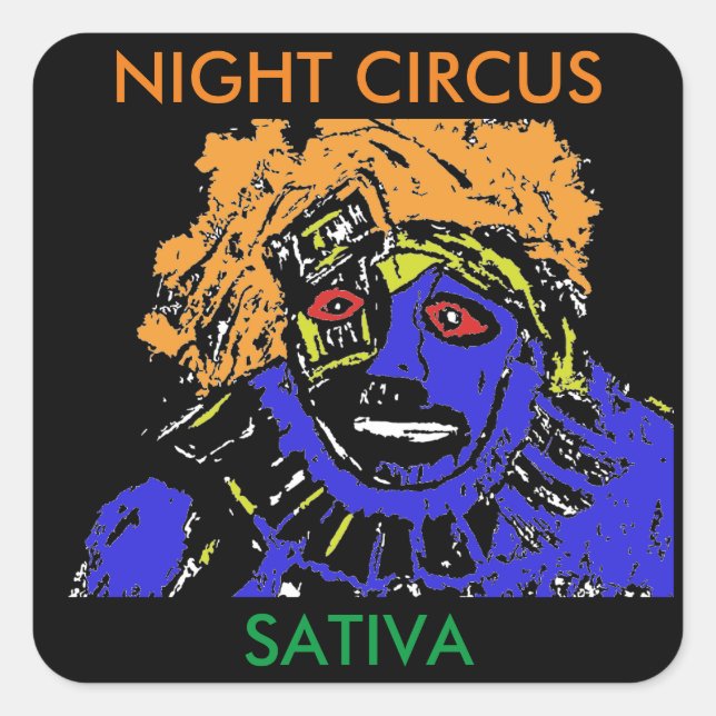 NIGHT CIRCUS SATIVA SQUARE STICKER (Front)