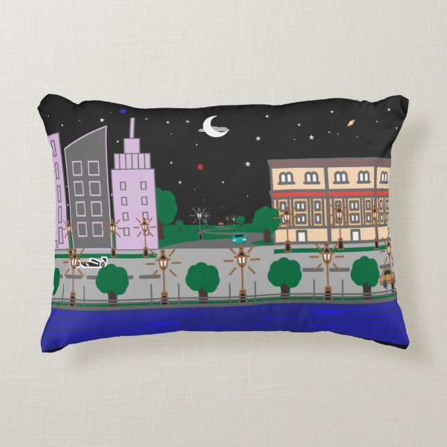 Night City Accent Pillow (Front)