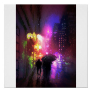 NIGHT CITY RAIN PRINT