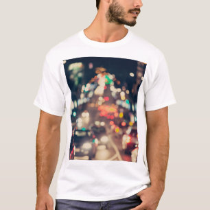 Night City: Retro Blurred Lights. T-Shirt