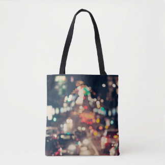 Night City: Retro Blurred Lights. Tote Bag