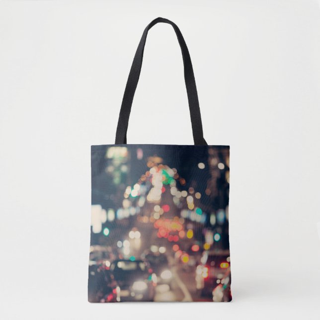 Night City: Retro Blurred Lights. Tote Bag (Front)