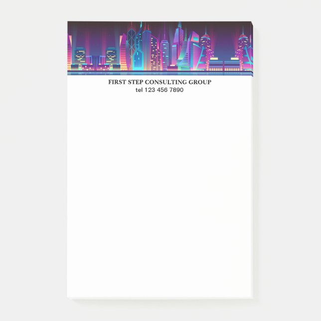 Night city skyline personalized template  post-it notes (Front)