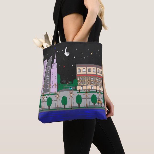 Night City Tote Bag (Close Up)
