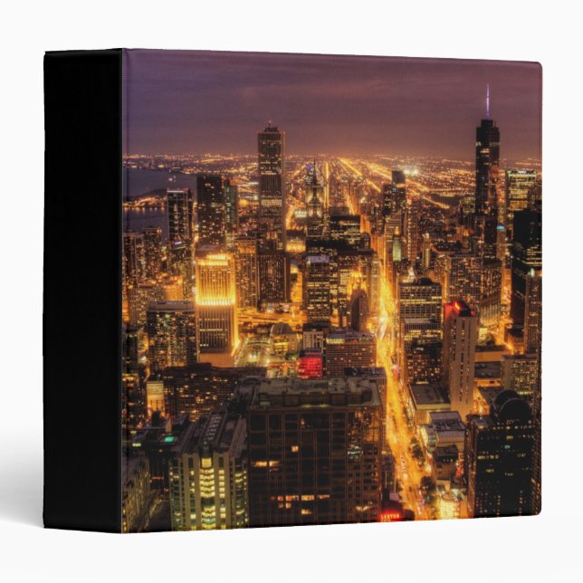 Night cityscape of Chicago Binder (Front/Spine)