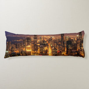 Night cityscape of Chicago Body Pillow