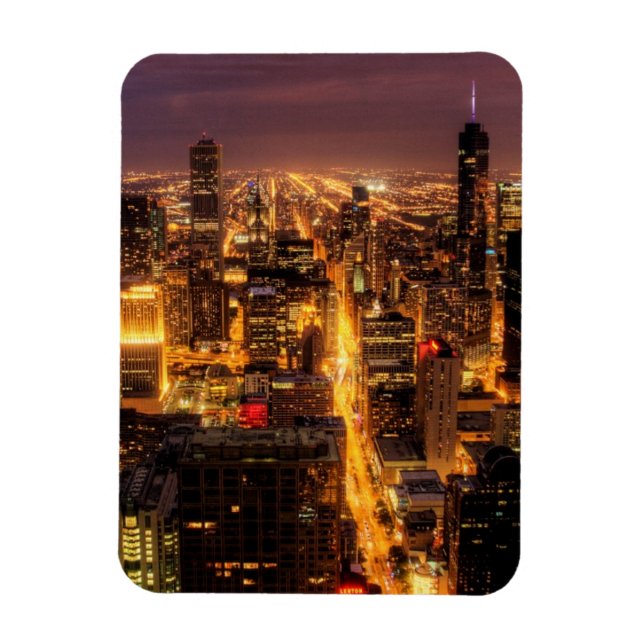 Night cityscape of Chicago Magnet (Vertical)
