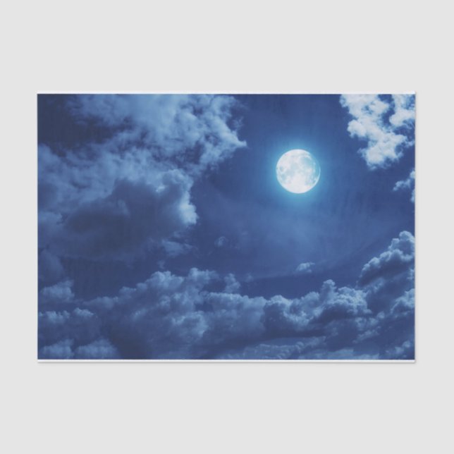 Night Clouds with Moon - Tissue Paper (Front)
