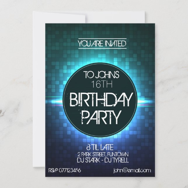 Night Club Style Anniversaire Invitation (Devant)