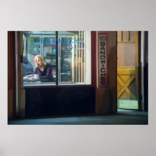 Night coffee poster
