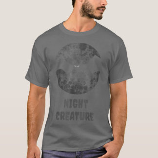 Night Creature Bat & Moon Goth Halloween T-Shirt