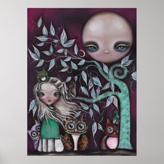 Night Creatures Owls Poster