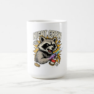 Night Crew Raccoon Graffiti Long Sleeve Coffee Mug