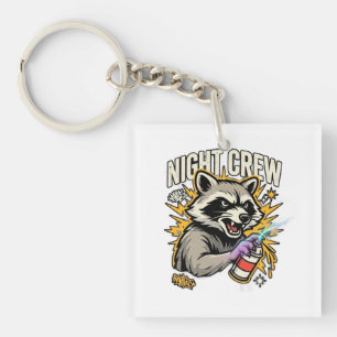 Night Crew Raccoon Graffiti T-Shirt Keychain